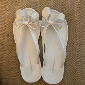Kate Mack white bow sandals, size 28